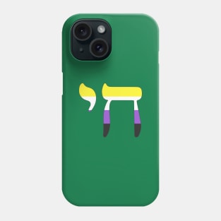 Chai - Jewish Life Symbol (Enby Pride Colors) Phone Case