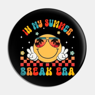 In My Summer Break Era Groovy Smile Face Summer Break Pin