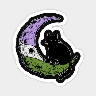 Genderqueer Cat Moon Magnet