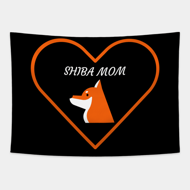 Shiba Inu Mom Tapestry by Art By Mojo