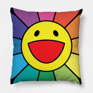 Takashi Murakami - Flower cushion (rainbow and black) -Plush