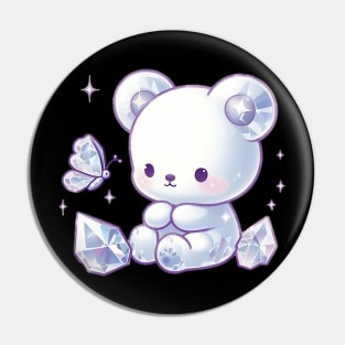 Cute Crystal Bear Illusration Pin