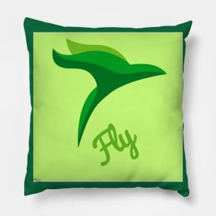 green bird logo Pillow