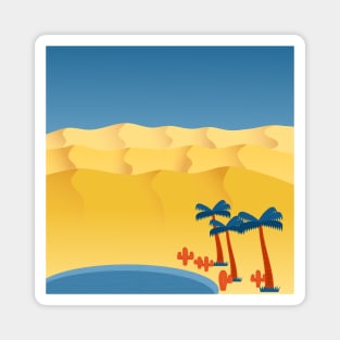 Landscape with a oasis in the desert Magnet