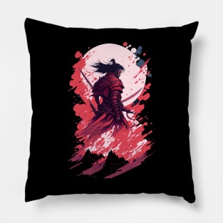 Colorful Chaos Unleashed Shadow Samurai Pillow