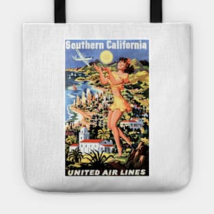 SOUTHERN CALIFORNIA Sunny Beach Seaside Holidays Vintage Travel Tote