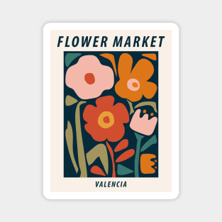 Flower market print, Valencia, Posters aesthetic, Abstract flowers art, Floral art, Cottagecore Magnet