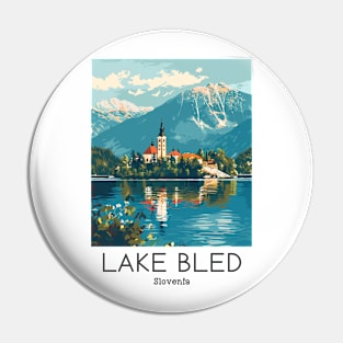 A Vintage Travel Illustration of Lake Bled - Slovenia Pin