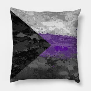 Abstract Paint Splatter Demisexual Pride Flag Pattern Pillow