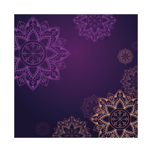 Purple and Gold Mandala by Karla Herrera Designs