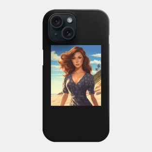 A Pin Up Girl at the Beach Phone Case