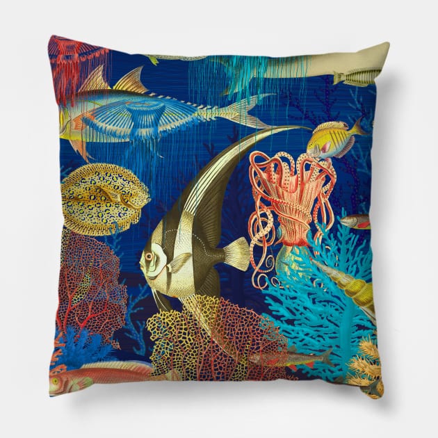 Bioluminescence of deep underwater animals Pillow by Inspired-DS