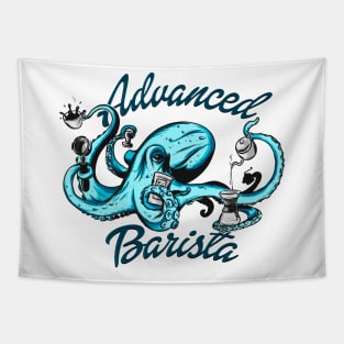 Coffee Barista Octopus Tapestry