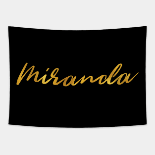 Miranda Name Hand Lettering in Faux Gold Letters Tapestry