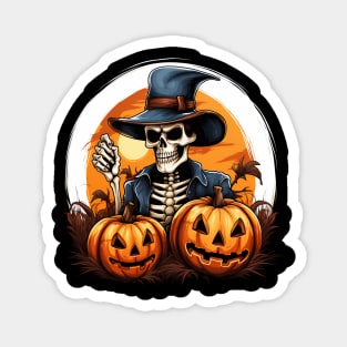 skeleton pumpkin design Magnet