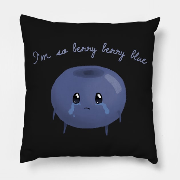 I'm so berry berry blue. Pillow by CorinnaSchlachter