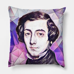 Alexis de Tocqueville Pink Portrait | Alexis de Tocqueville Artwork 8 Pillow