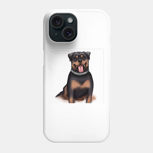 Cute Rottweiler Drawing Phone Case by Play Zoo