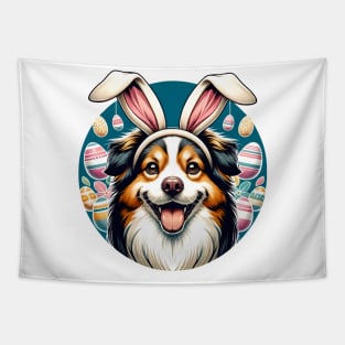 Taiwan Dog Celebrates Easter with Bunny Ears Joy Tapestry