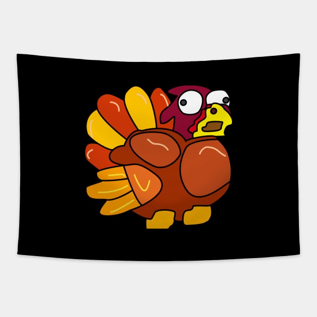 Chicken Turkey (eyes that look to the right, left and facing the right side) - Thanksgiving Tapestry by LAST-MERCH