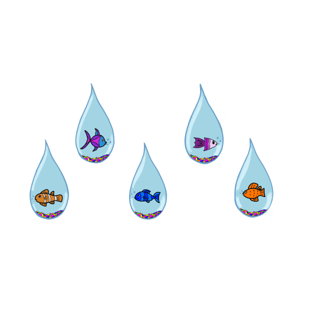 Fish in Rain Drops by MoreThanADrop