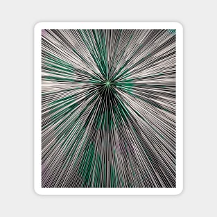 A colorful hyperdrive explosion - black and white with green highlights version Magnet