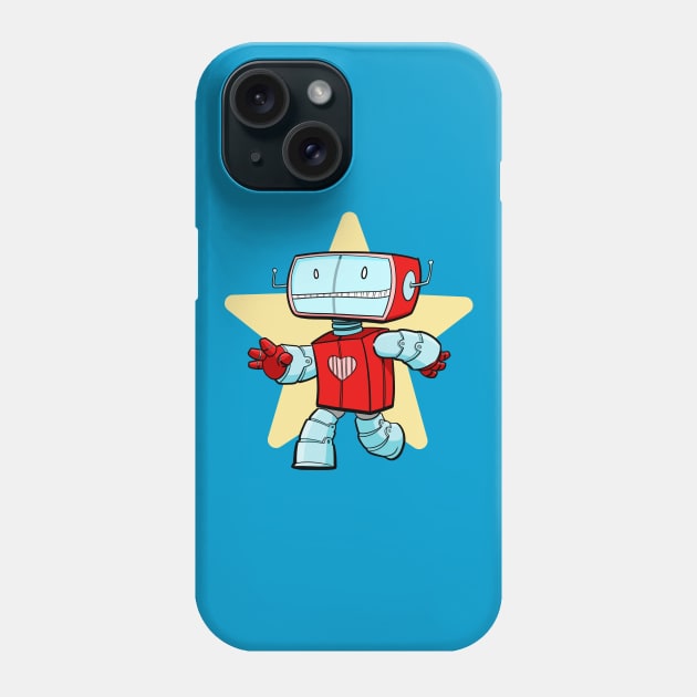 Hugbot the Robot with a Heart Full of Love. Phone Case by HarrisonPublic