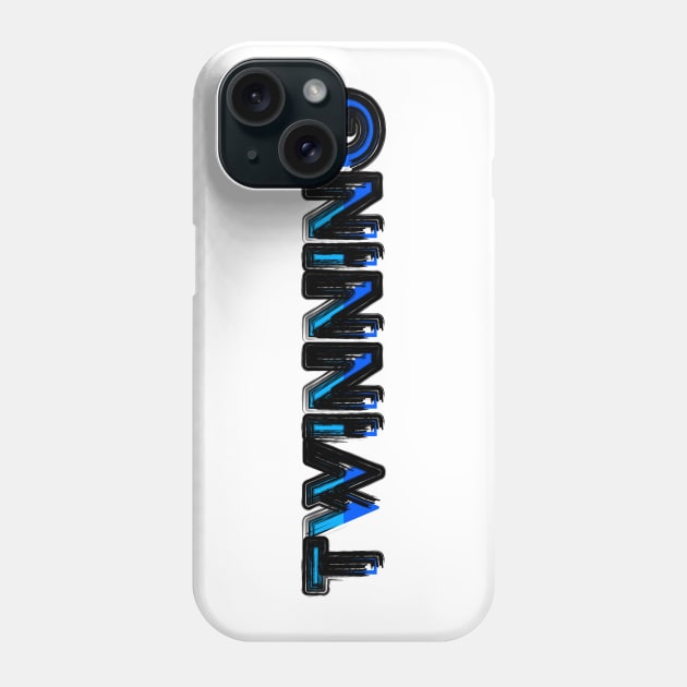 Twinning Light Blue and Dark Blue Phone Case by LahayCreative2017