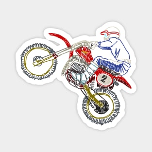 Vintage Motocross "Ride Red" Magnet