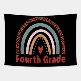 Fourth Grade T-shirt Gift Leopard Rainbow Tapestry