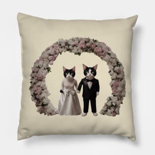 Cat Bride and Groom Pillow