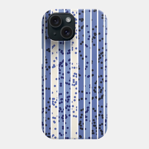 Blue stripes and dots Phone Case by Gaspar Avila