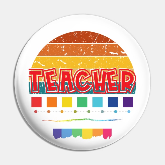 Teacher Sunset Limited Edition Unique Design For Teacher Gift Theme Evergreen Pin by 3dozecreations