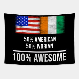 50% American 50% Ivorian 100% Awesome - Gift for Ivorian Heritage From Ivory Coast Tapestry