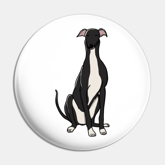 Cute Blue And White Greyhound Pin by Luna Illustration