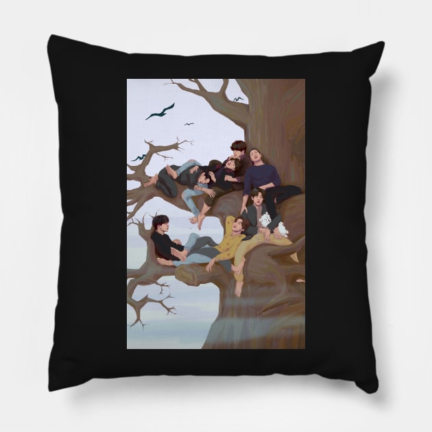 Bangtan in a Tree Pillow by Elsa-draws