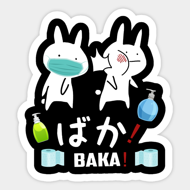 Funny Anime Baka Masked Rabbit Slap Japanese Gift - Funny Anime Baka Rabbit Slap - Sticker ...
