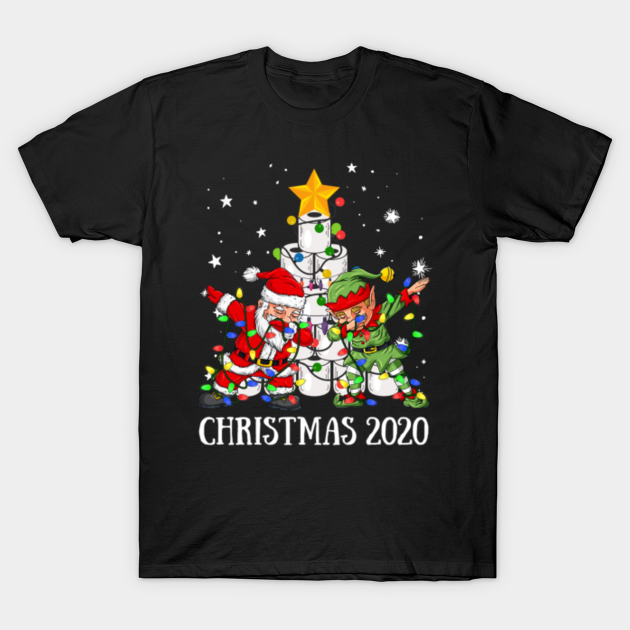 Discover Quarantine Christmas 2020 Funny Dabbing Santa Mask Elf Mask - Quarantine Christmas 2020 - T-Shirt