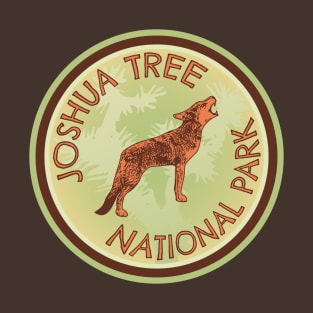Joshua Tree Coyote Woodcut Style Logo T-Shirt