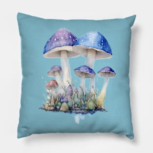 Fantasy Mushroom Family Pillow