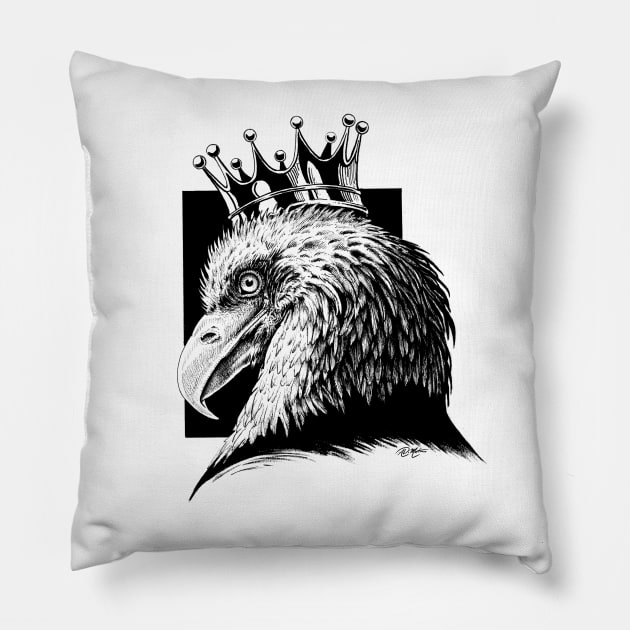 Eagle King cool bird americana Pillow by Angelo DiMartino