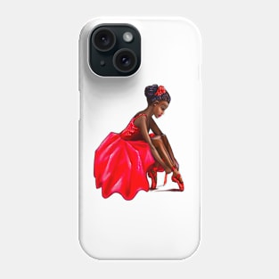 Dance Ballet in red tutu Queen Black is beautiful African American Ballerina Dancer Dancing Phone Case