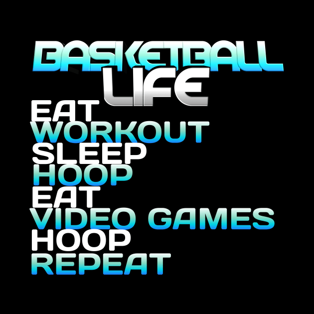 Eat Sleep Hoop Repeat - Basketball Graphic Typographic Design - Baller Fans Sports Lovers - Holiday Gift Ideas by MaystarUniverse