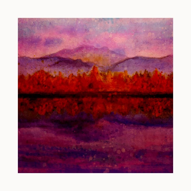 Landscape Neck Gator Pink Mountains Forest Fall Reflections by DANPUBLIC