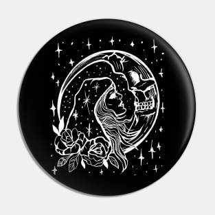 Sun Kissing the Moon Goth Witchy Pin