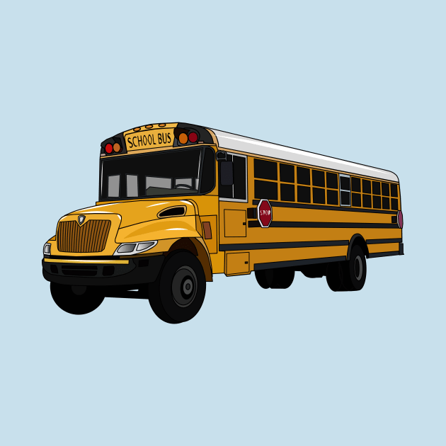 School bus cartoon illustration by Miss Cartoon
