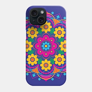 Bright, Colorful Flower Mandala Phone Case