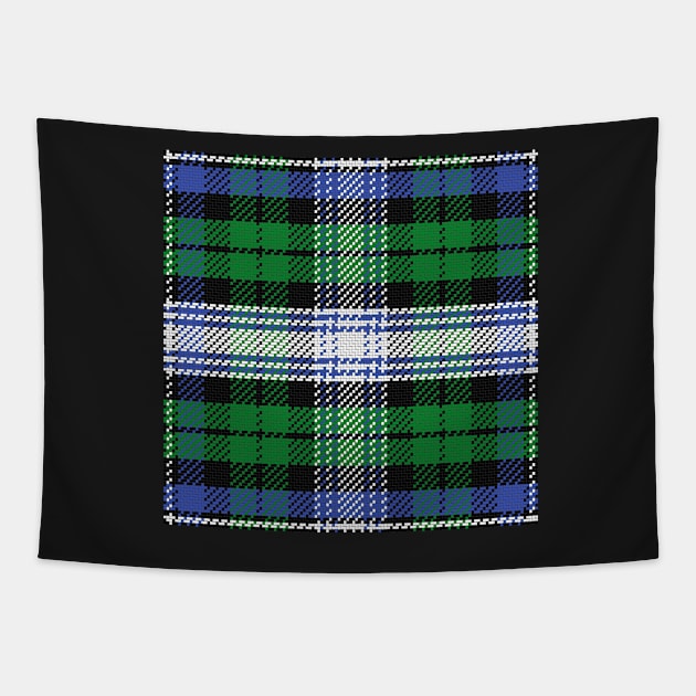 Scottish tartan Black Watch, black, white, blue, green Tapestry by kavalenkava