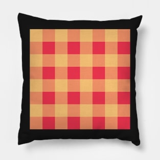 Orchard Plaid - Yellow and Red Pillow