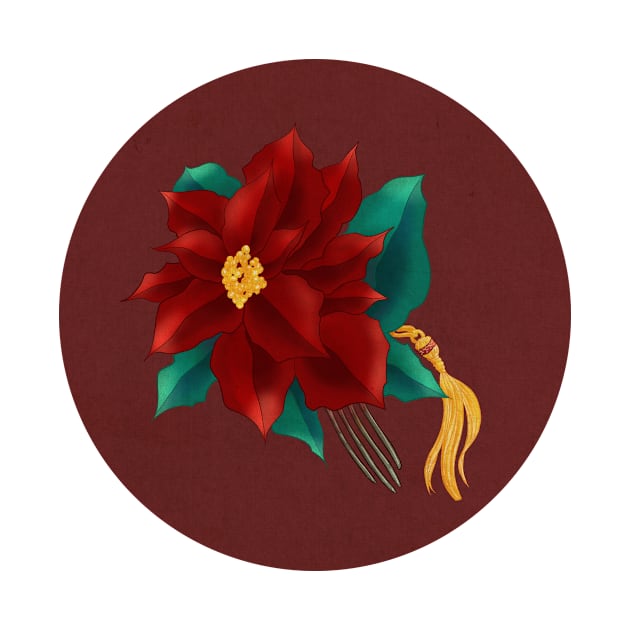 Minhwa: Poinsettia Hair Deco C Type by koreanfolkpaint